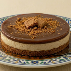 tarta de galleta caramelizada y chocolate