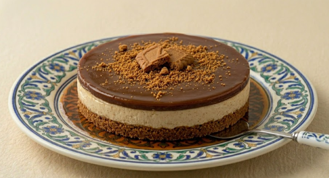 tarta de galleta caramelizada y chocolate